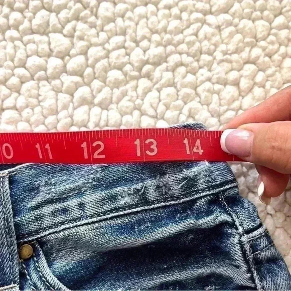 Petra 153 High Rise 100% Cotton Super Distressed Faded Mom Jean Shorts Size 7/27 - Picture 12 of 13